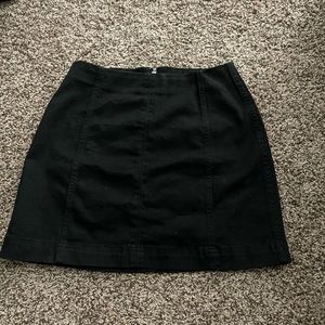 High waisted black jean skirt